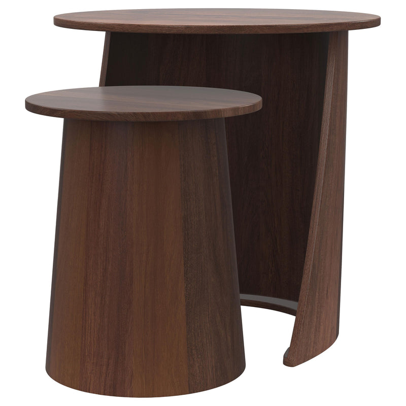 Yency 2-piece Round Mango Wood Nesting Table Set