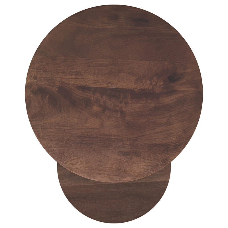 Yency 2-piece Round Mango Wood Nesting Table Set