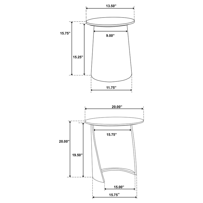 Yency 2-piece Round Mango Wood Nesting Table Set