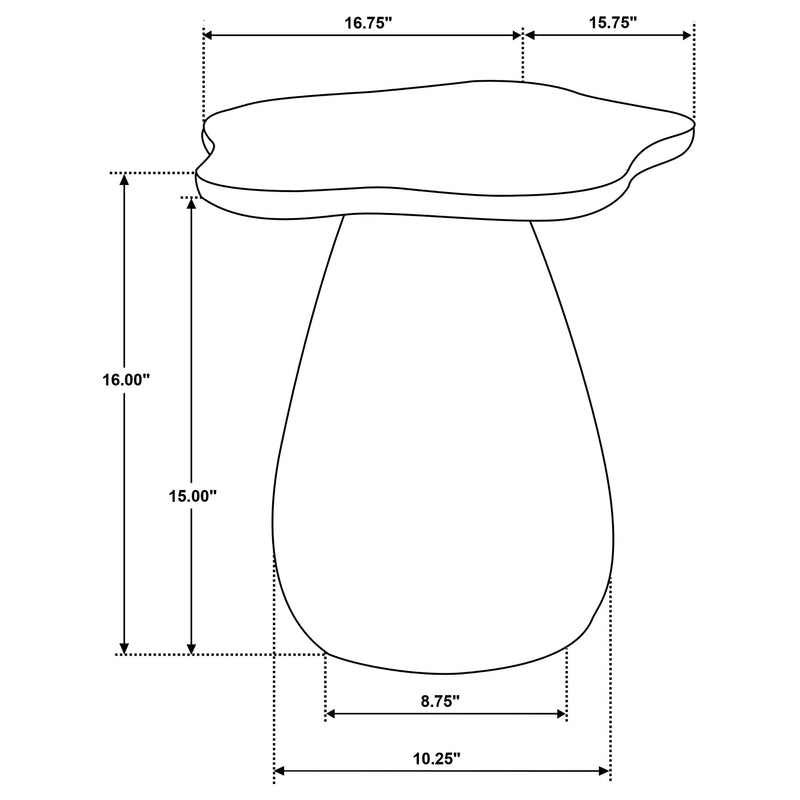 Perth 17-inch Side Table with Cloud-Shaped Top