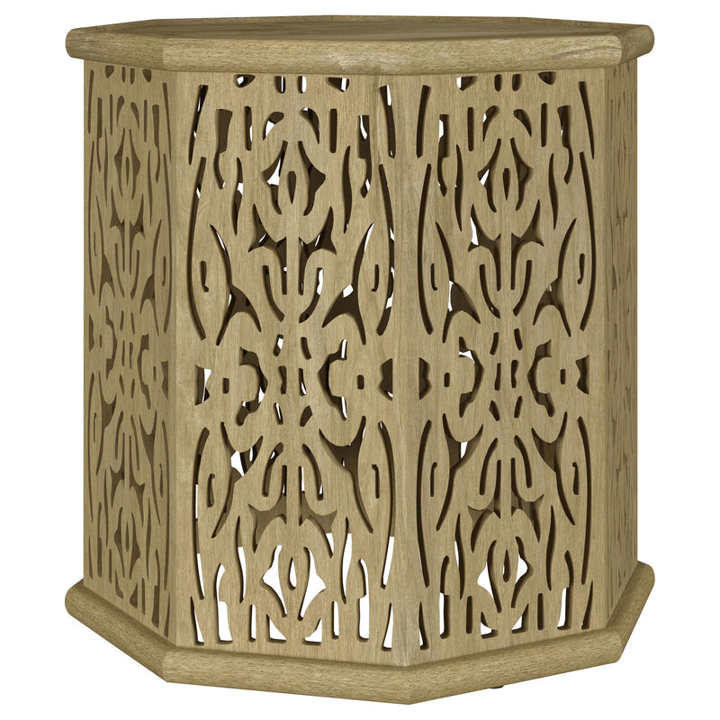 Torres Octagonal Solid Mango Wood Side Table Natural