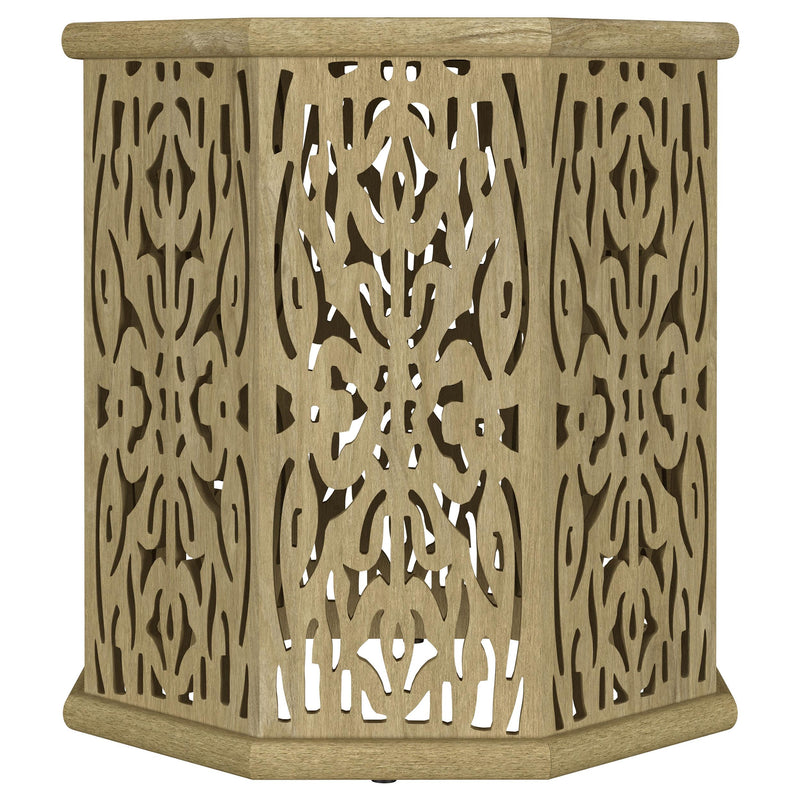 Torres Octagonal Solid Mango Wood Side Table Natural