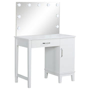 Elijah Vanity Set with Lighting & Stool White and Dark Grey - detail 3