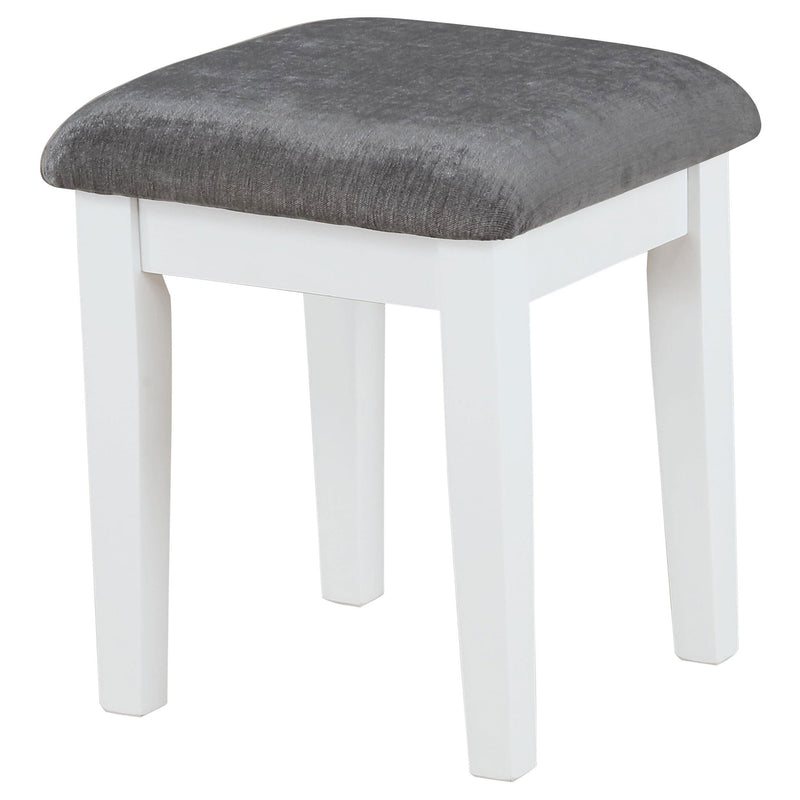 Elijah Vanity Set with Lighting & Stool White and Dark Grey - detail 4