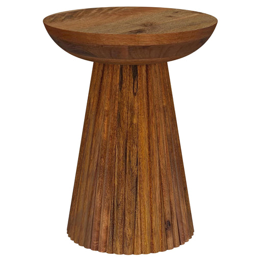Aureo Round Solid Wood Accent Side Table Wild Honey - alternate view