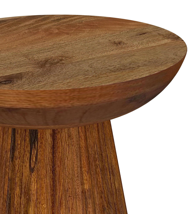 Aureo Round Solid Wood Accent Side Table Wild Honey - detail 3