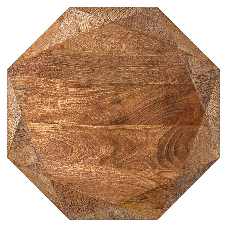 Jacinto Octagonal Solid Mango Wood Side Table Natural