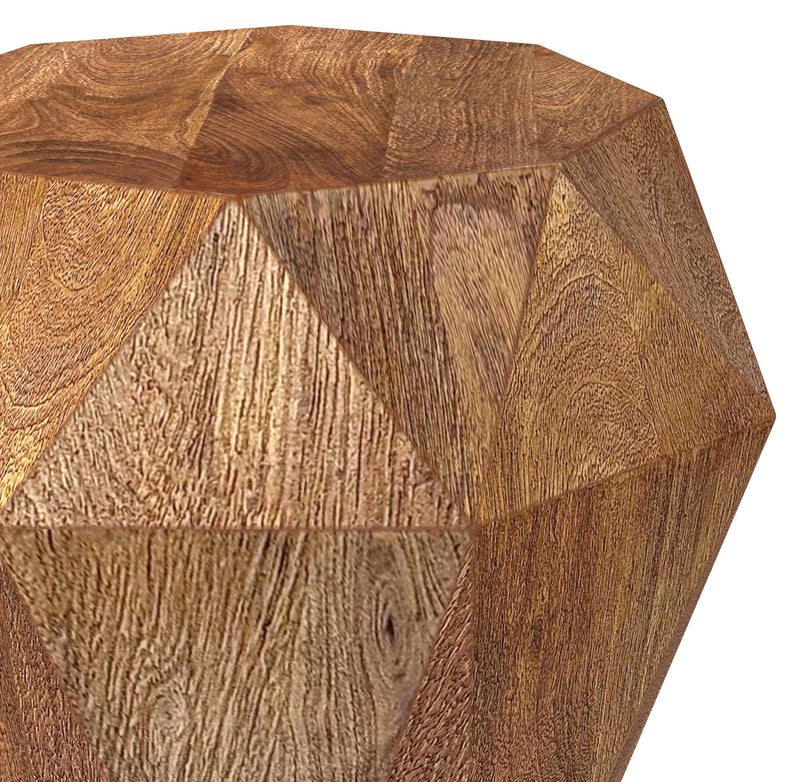 Jacinto Octagonal Solid Mango Wood Side Table Natural