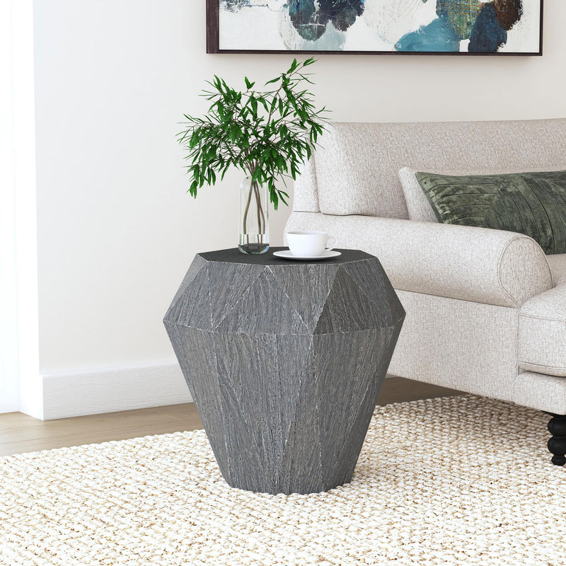 Jacinto Octagonal Solid Mango Wood Side Table