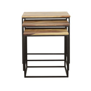 Belcourt 3-piece Square Nesting Tables Natural and Black - detail 3