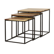 Belcourt 3-piece Square Nesting Tables Natural and Black - detail 4