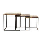 Belcourt 3-piece Square Nesting Tables Natural and Black - detail 5