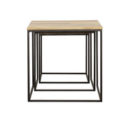 Belcourt 3-piece Square Nesting Tables Natural and Black - detail 6