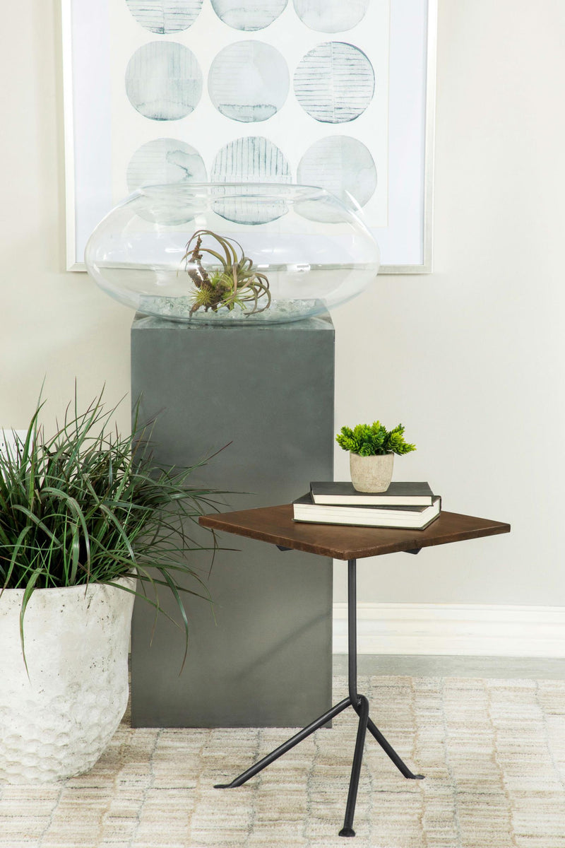 Heitor Square Wood Top Accent Side Table