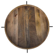 Adhvik Round End Side Table Marble Shelf Natural and Black - detail 4