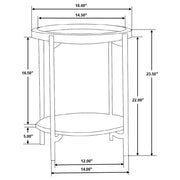 Adhvik Round End Side Table Marble Shelf Natural and Black - detail 5