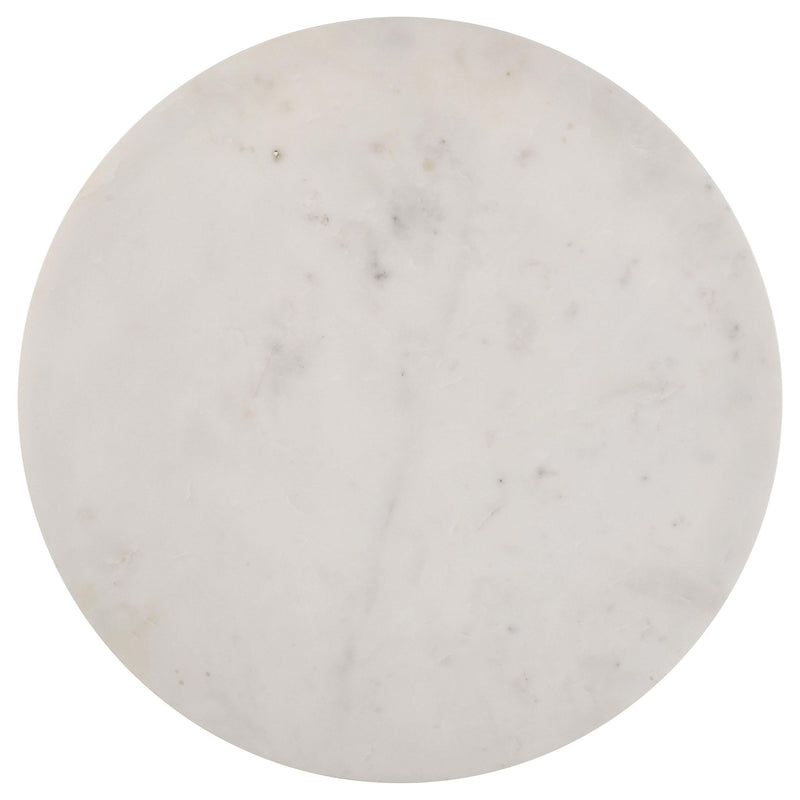 Miguel Round Marble Top Coffee Table White and