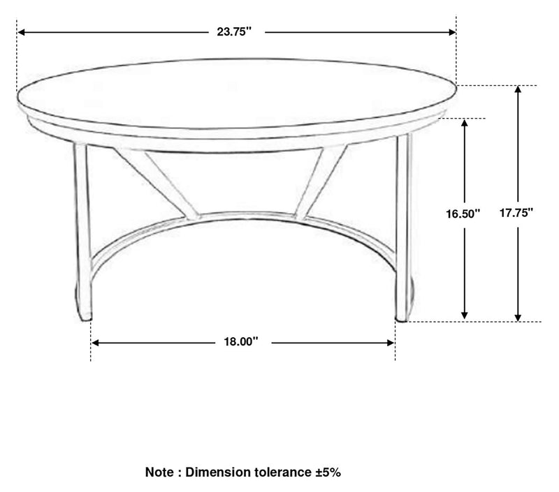 Miguel Round Marble Top Coffee Table White and