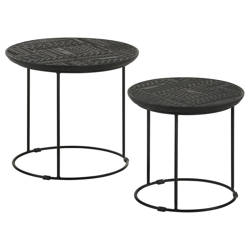 Loannis 2-piece Round Mango Wood Nesting Table