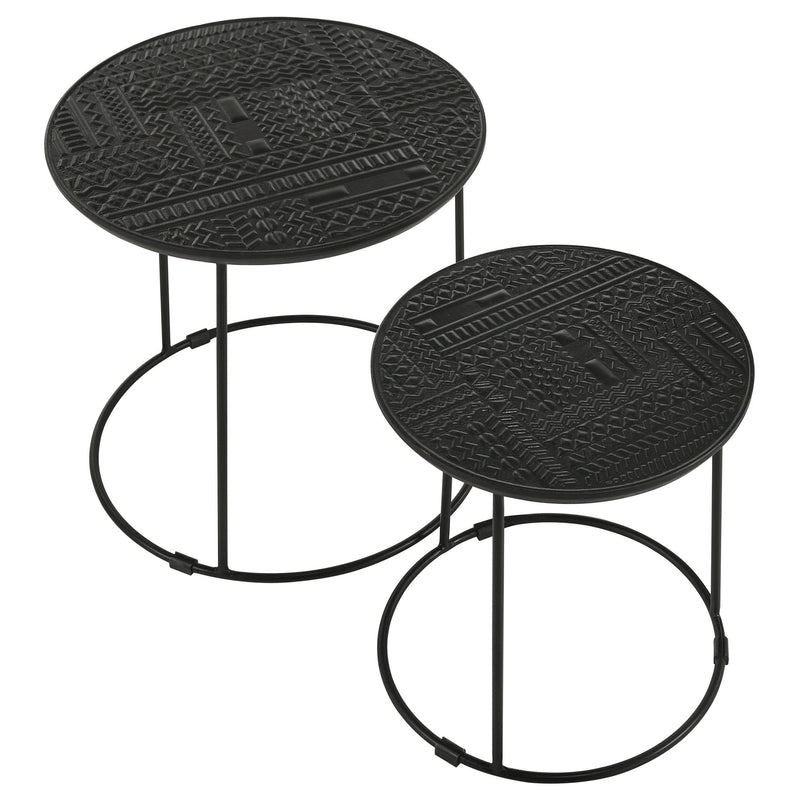 Loannis 2-piece Round Mango Wood Nesting Table