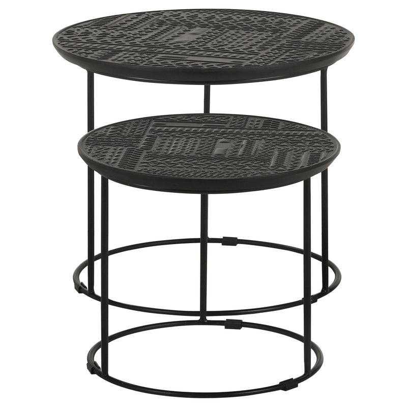 Loannis 2-piece Round Mango Wood Nesting Table