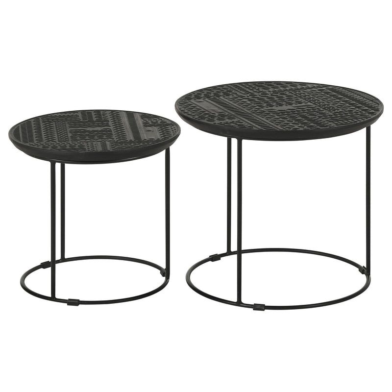 Loannis 2-piece Round Mango Wood Nesting Table