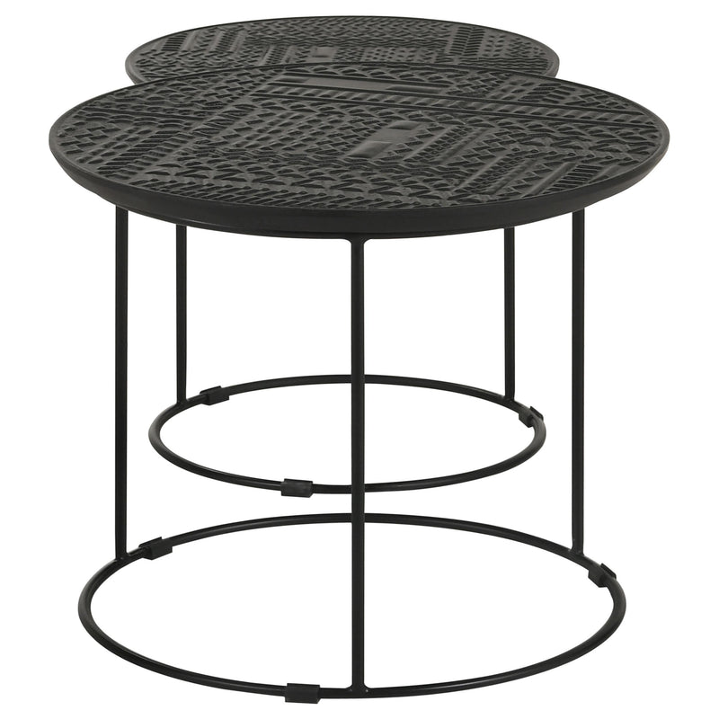 Loannis 2-piece Round Mango Wood Nesting Table