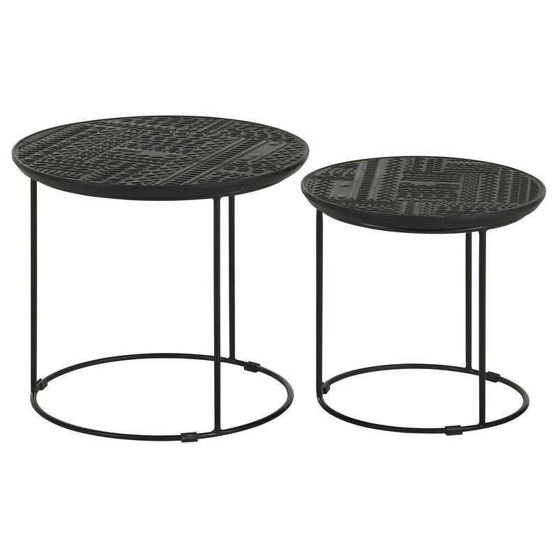 Loannis 2-piece Round Mango Wood Nesting Table