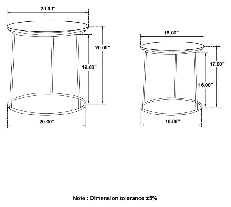 Loannis 2-piece Round Mango Wood Nesting Table