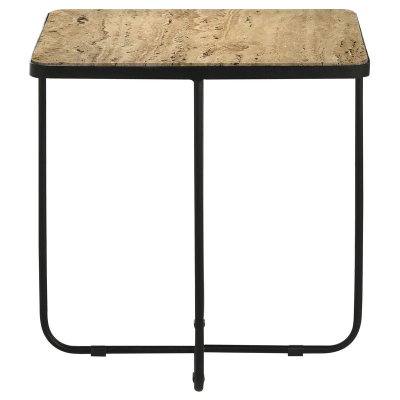 Elyna Square Stone Top Accent Side Table