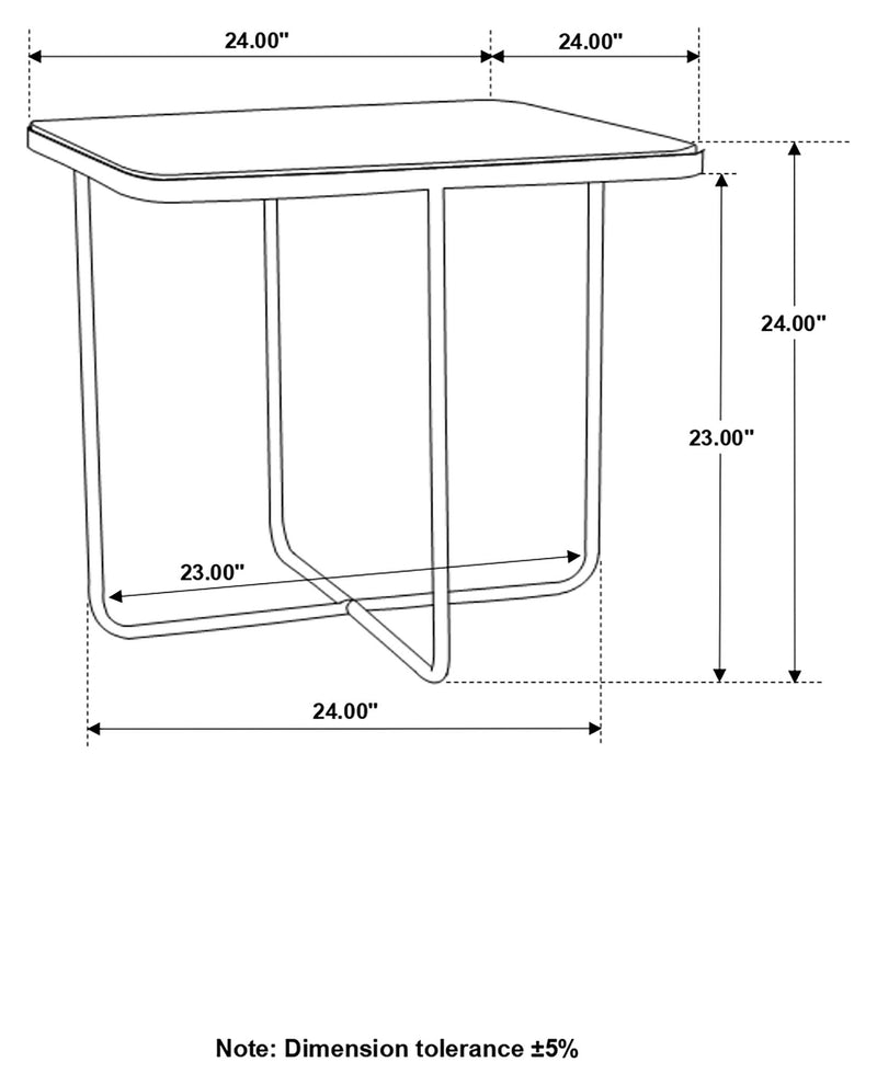 Elyna Square Stone Top Accent Side Table