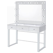 Umbridge 3-drawer Vanity Set with Lighting Chrome and White - detail 4