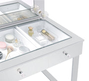 Umbridge 3-drawer Vanity Set with Lighting Chrome and White - detail 5