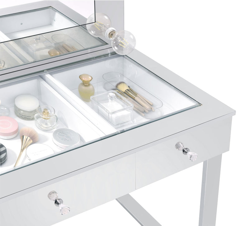 Umbridge 3-drawer Vanity Set with Lighting Chrome and White - detail 5