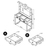 Umbridge 3-drawer Vanity Set with Lighting Chrome and White - detail 6