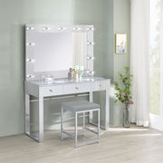 Umbridge 3-drawer Vanity Set with Lighting Chrome and White - detail 7