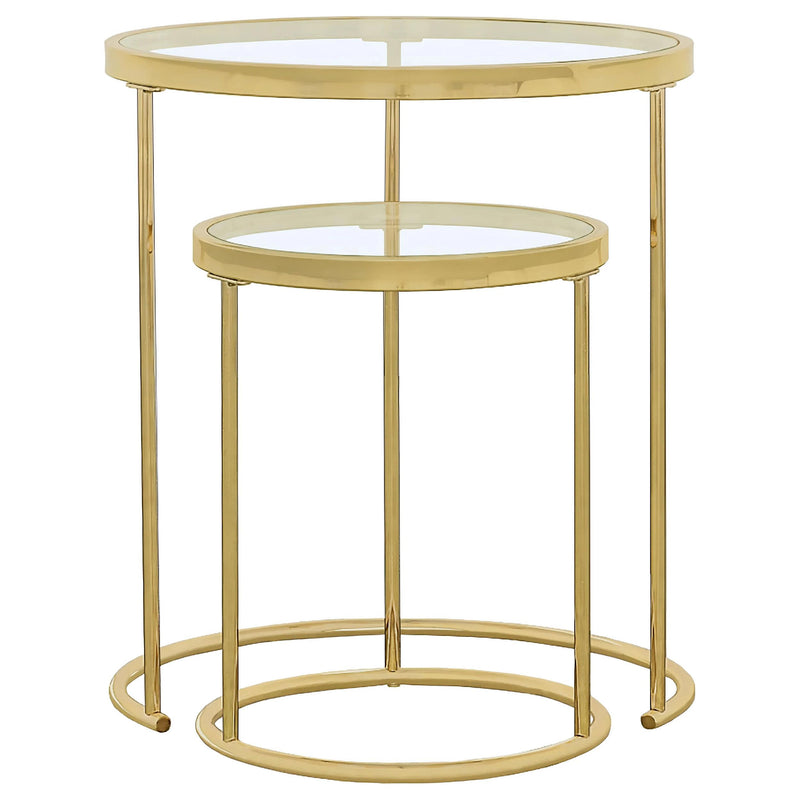 Maylin 2-piece Round Glass Top Nesting Table Set