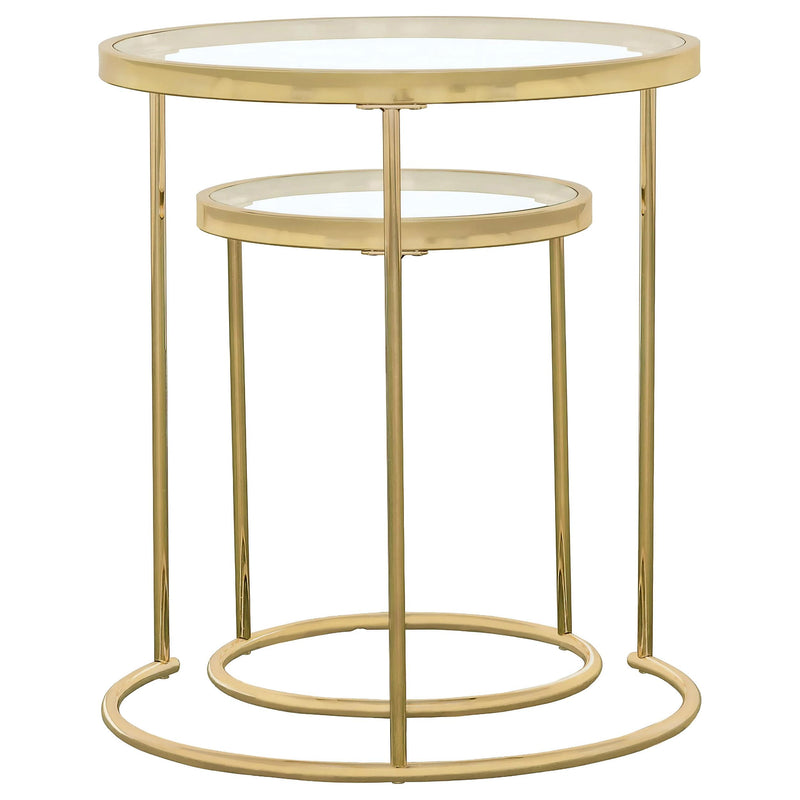 Maylin 2-piece Round Glass Top Nesting Table Set