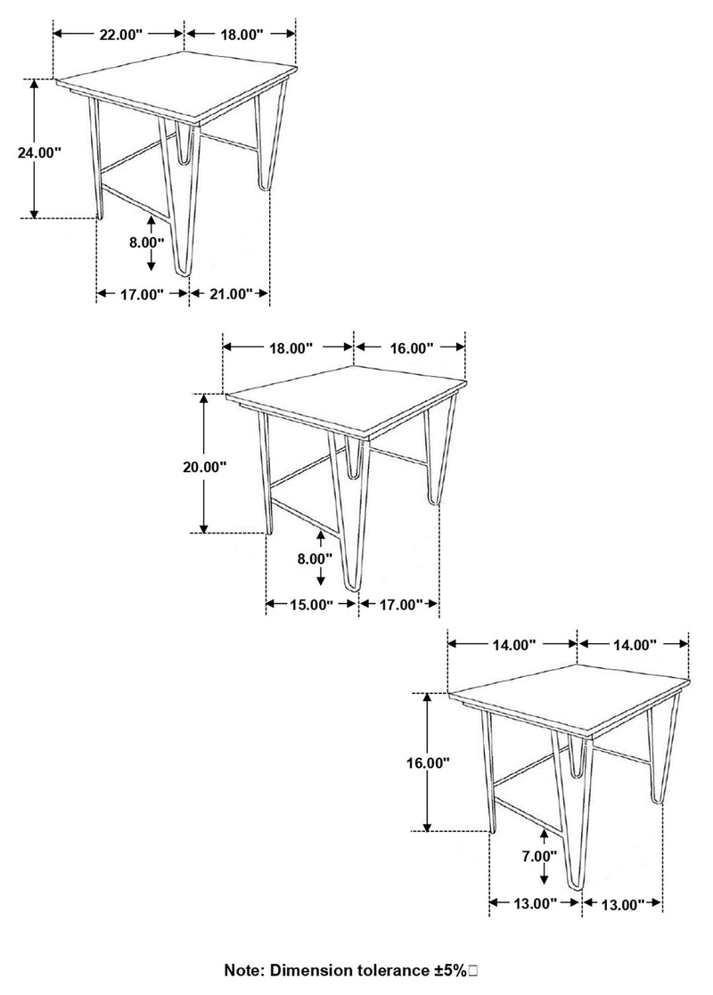 Nayeli 3-piece Solid Sheesham Wood Nesting Tables