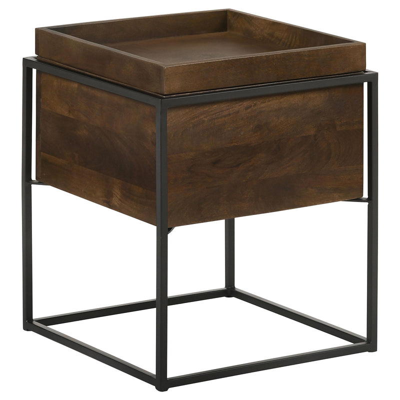Ondrej Square Accent Side Table Removable Tray