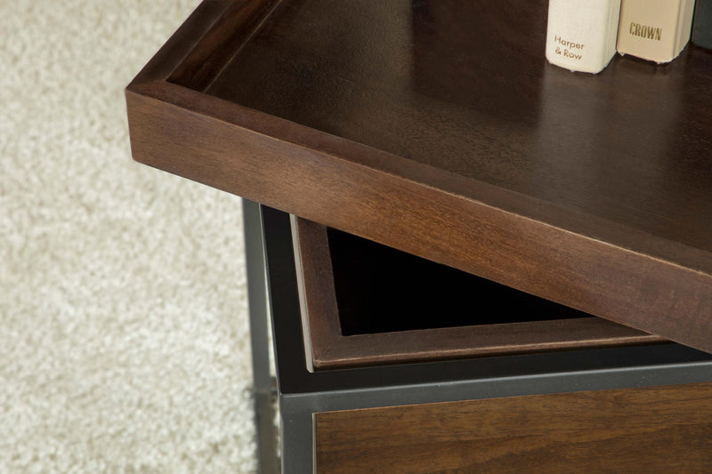 Ondrej Square Accent Side Table Removable Tray