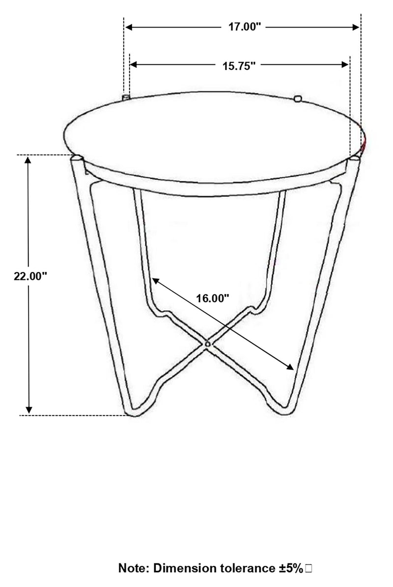 Latifa Round Marble Top Accent Side Table Red and