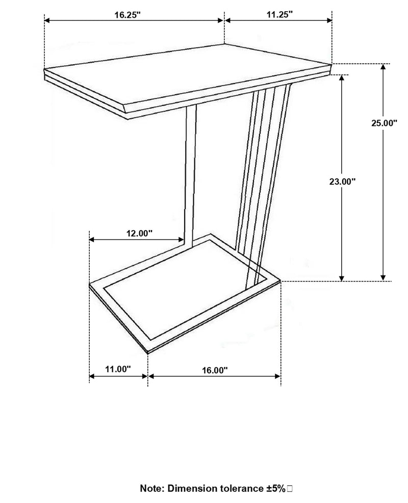 Vicente Marble Top C-Shaped Sofa Side Table