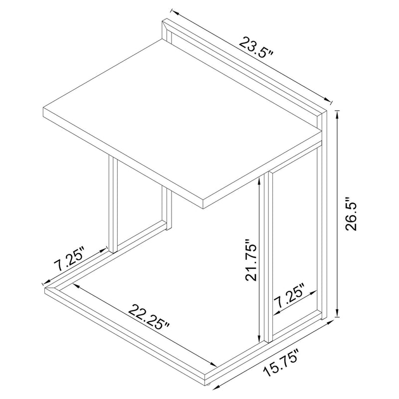 Dani Rectangular C-Shaped Sofa Side Table