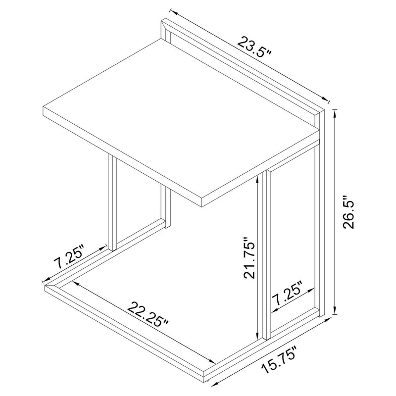 Dani Rectangular C-Shaped Sofa Side Table