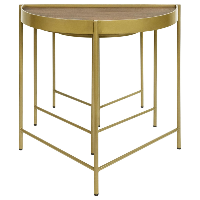 Tristen 3-Piece Demilune Nesting Table Brown and