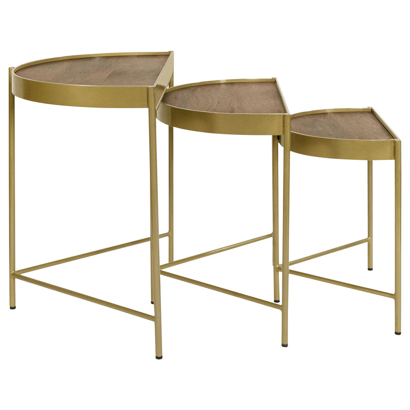 Tristen 3-Piece Demilune Nesting Table Brown and