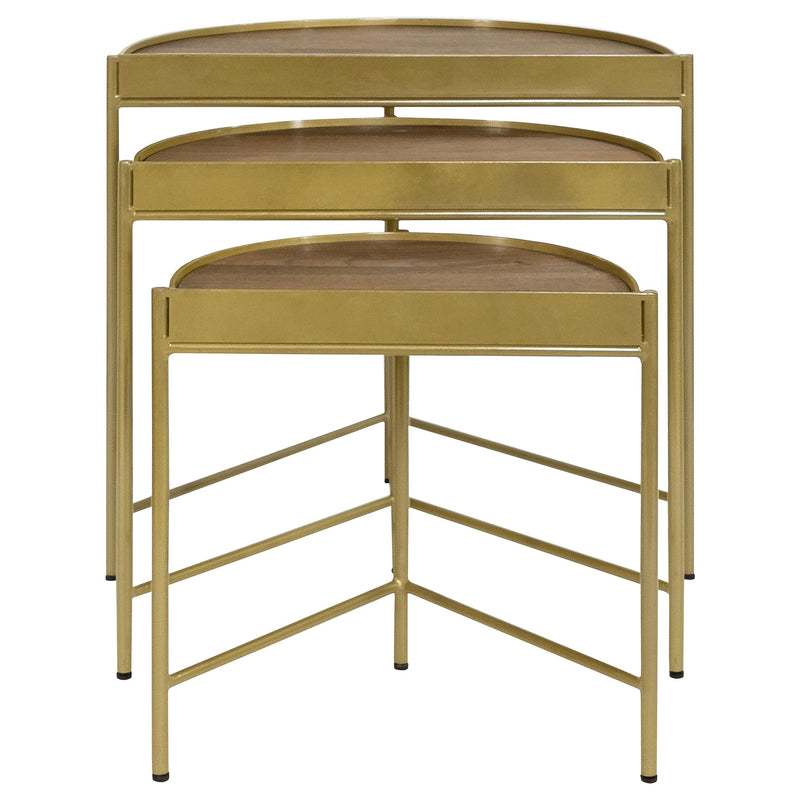 Tristen 3-Piece Demilune Nesting Table Brown and