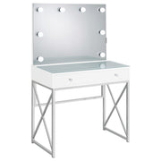 Eliza Vanity Set with Lighting & Stool White and Chrome - detail 3