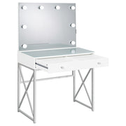 Eliza Vanity Set with Lighting & Stool White and Chrome - detail 4